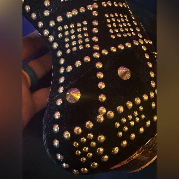 Black & Gold Platform booties sz 9 - Picture 5 of 7